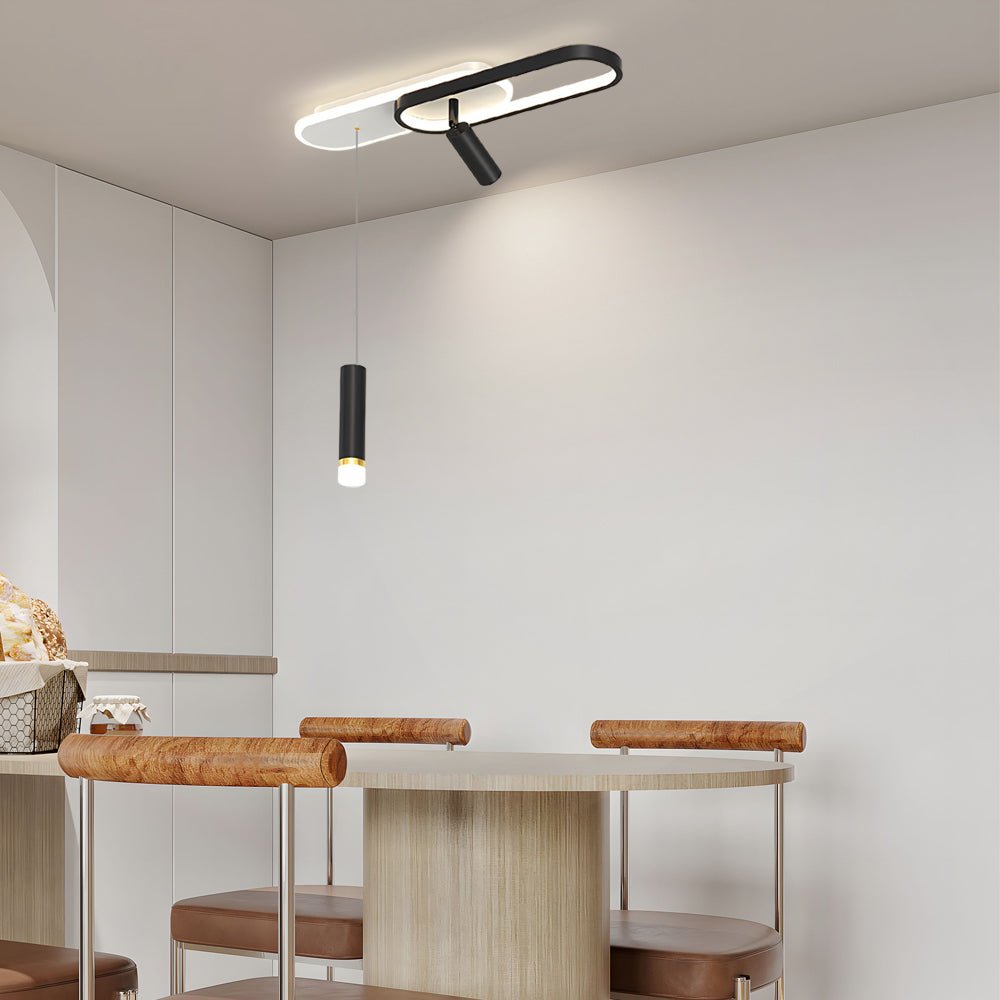 Modern Ceiling Light with Spotlights &amp; Hanging Lamp – LED