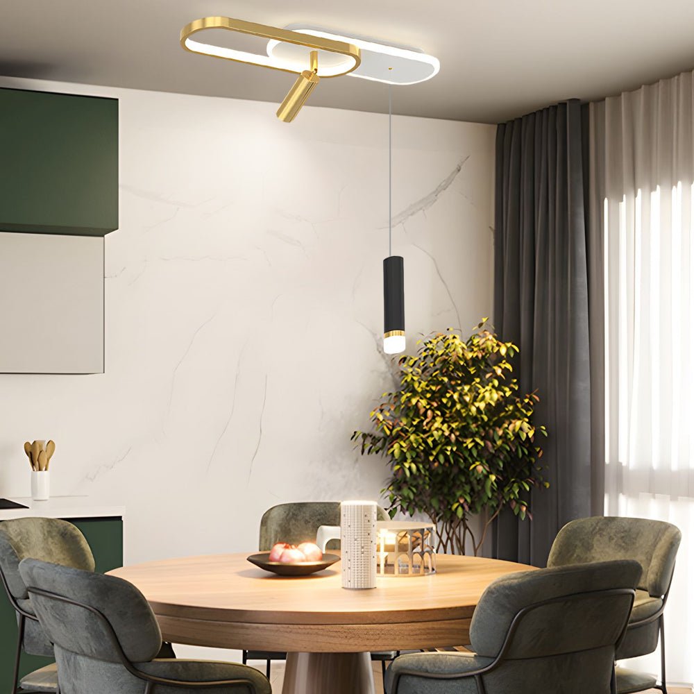 Modern Ceiling Light with Spotlights &amp; Hanging Lamp – LED