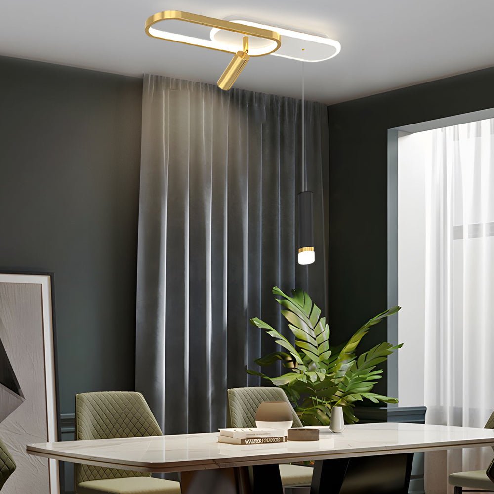 Modern Ceiling Light with Spotlights &amp; Hanging Lamp – LED