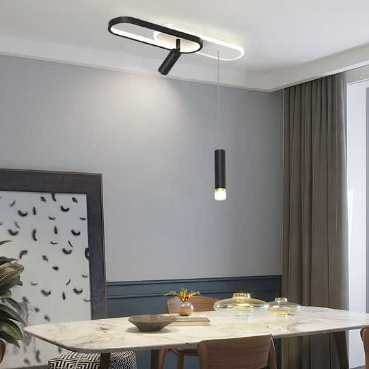 Modern Ceiling Light with Spotlights &amp; Hanging Lamp – LED