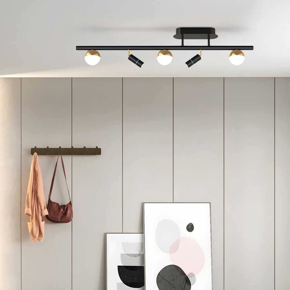 Nordic LED Linear Ceiling Light with 5/7 Spotlights – 3-Step Dimming
