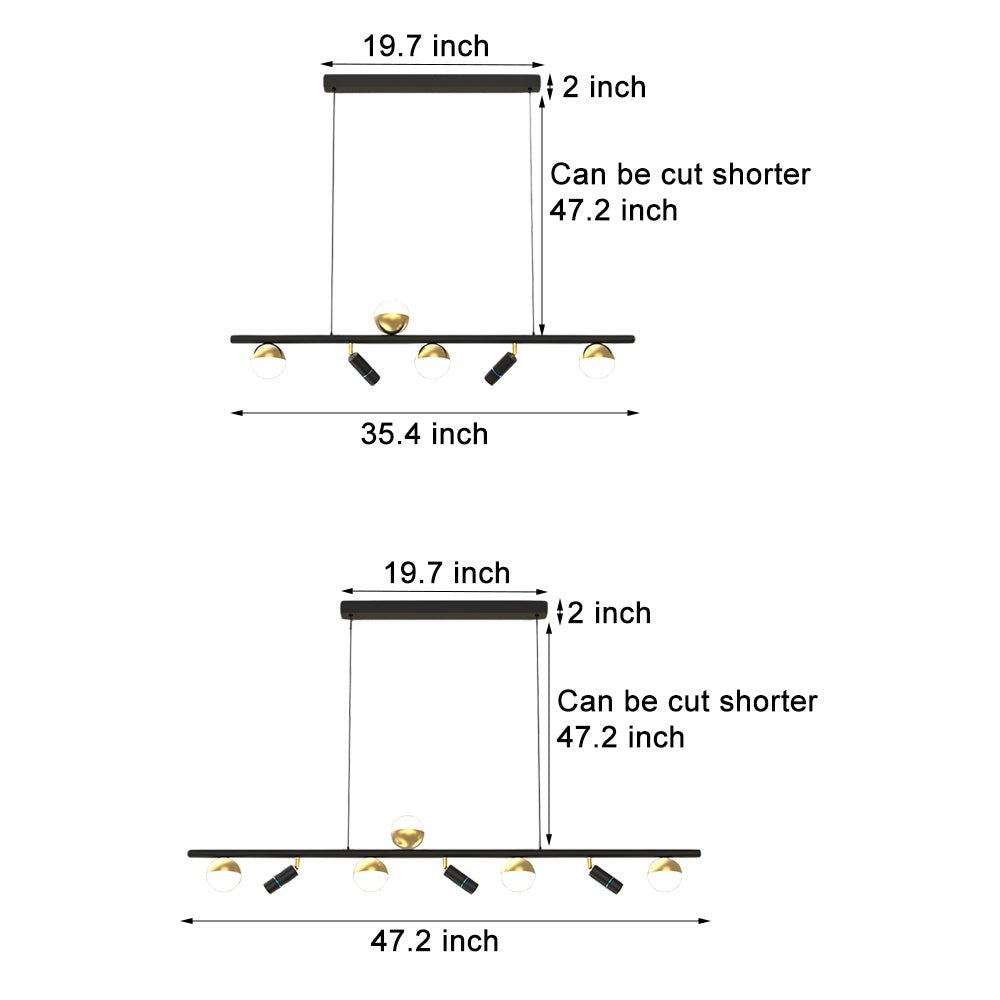 Nordic Linear Pendant Light with 3-Step Dimming