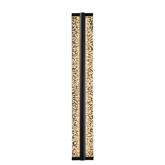 Black Rectangular Stainless Steel Crystal LED Wall Sconce