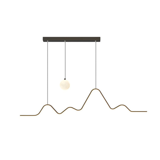 Modern Waves Mountain Moon LED Chandelier – 3-Step Dimming