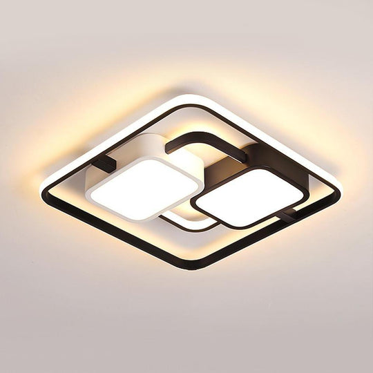 Circles Rectangles Dimmable LED Modern Ceiling Light Flush Mount