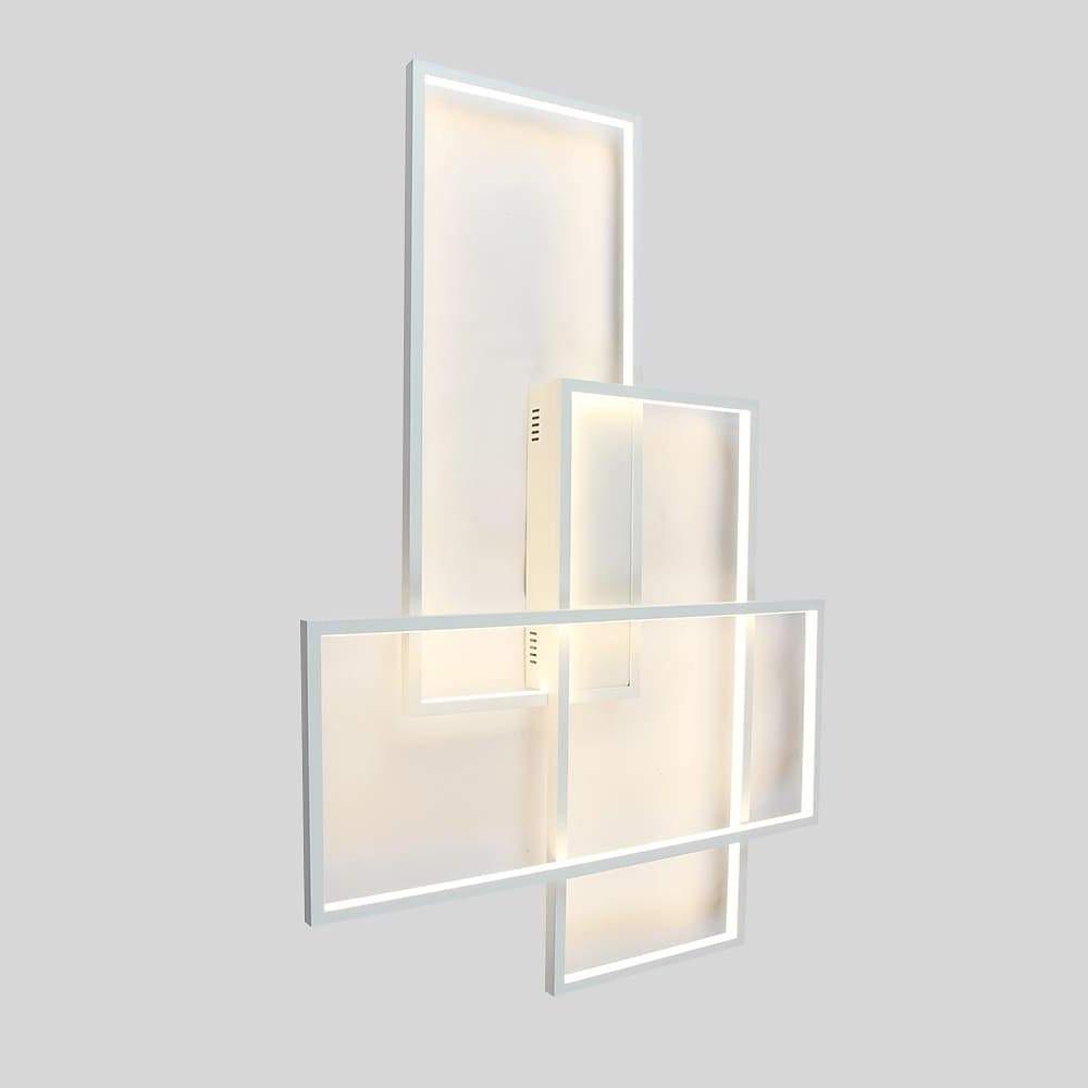 Rectangular Hybrid Modern Flush Mount LED Ceiling Light – 3-Tier Contemporary Design