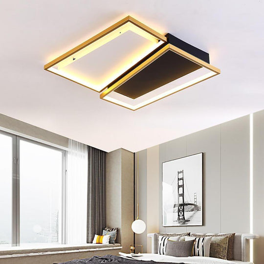 Rectangle &amp; Round LED Modern Flush Mount Ceiling Light