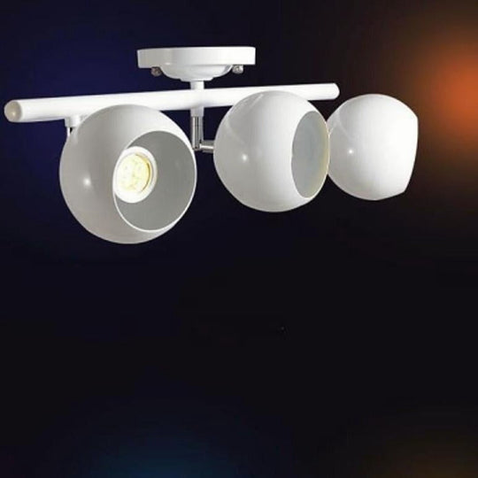 3-Light Bowled Metal Semi-Flush Mount LED Ceiling Light – Modern &amp; Bright