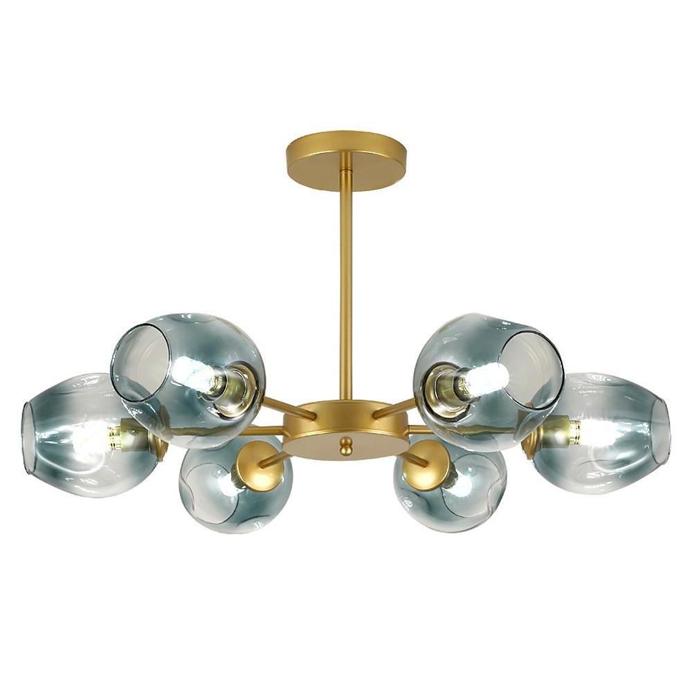 Glass Globe LED Electroplated Nordic Sputnik Chandelier Hanging Ceiling Light
