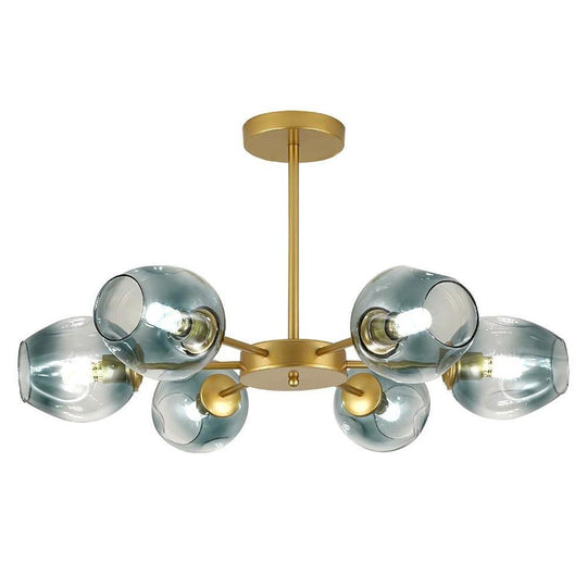 Glass Globe LED Electroplated Nordic Sputnik Chandelier Hanging Ceiling Light
