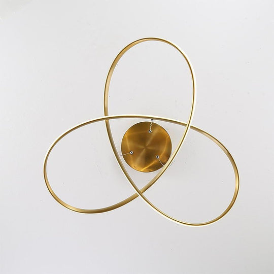 Interweaved Wave LED Gold Modern Hanging Lamp Island Pendant Light
