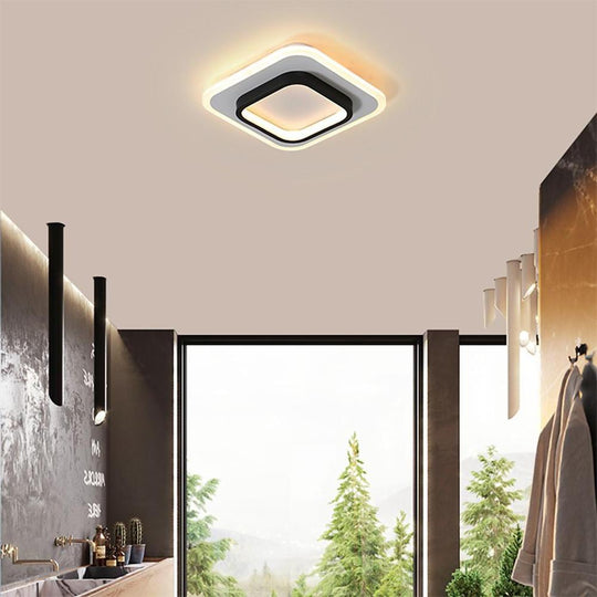 Double Square Shaped Flush Mount LED Ceiling Light for Kitchen Sink