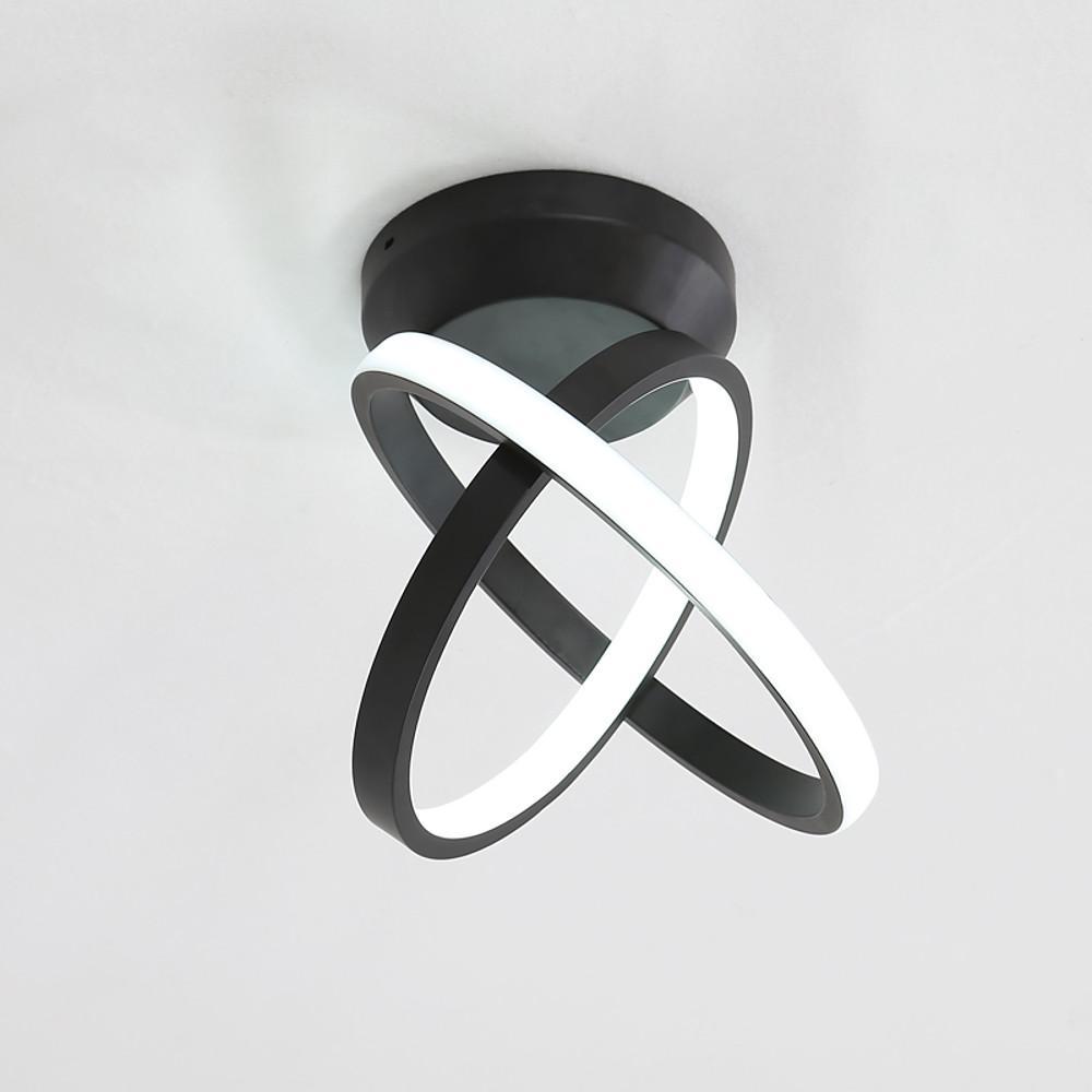 Creative Circles LED Black Modern Ceiling Light Flush Mount Lighting