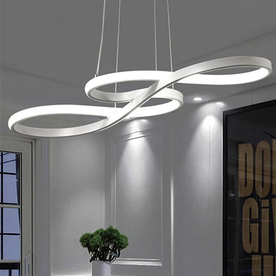 Geometric Wave Semi-Flush Chandelier – Metal &amp; Silica Gel