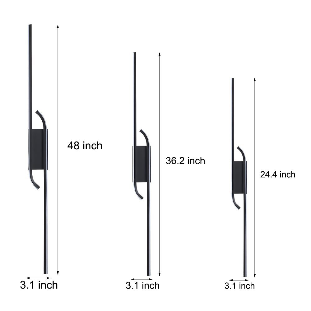 Minimalist Long LED Linear Lights Aluminum Black Wall Lights