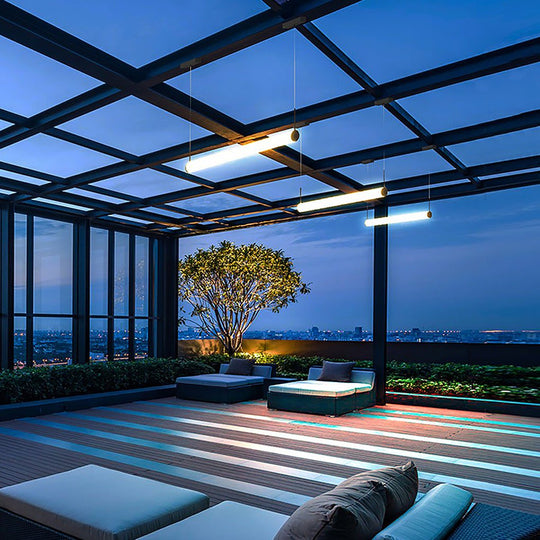 Minimalist Waterproof Outdoor LED Chandelier for Courtyard