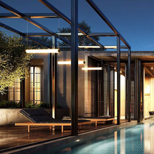 Minimalist Waterproof Outdoor LED Chandelier for Courtyard