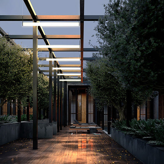 Minimalist Waterproof Outdoor LED Chandelier for Courtyard