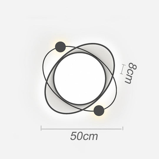LED Geometric Shapes Circle Dimmable Flush Mount Light with Remote Control