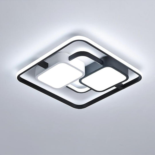 Circles Rectangles Dimmable LED Modern Ceiling Light Flush Mount
