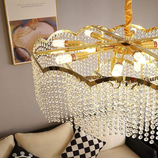 Lantern Design Electroplated Crystal LED Modern Chandelier