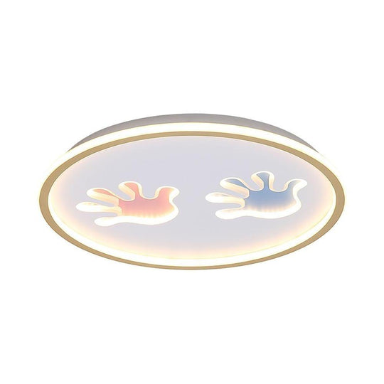 Round Hands Image LED Nordic Flush Mount Ceiling Light