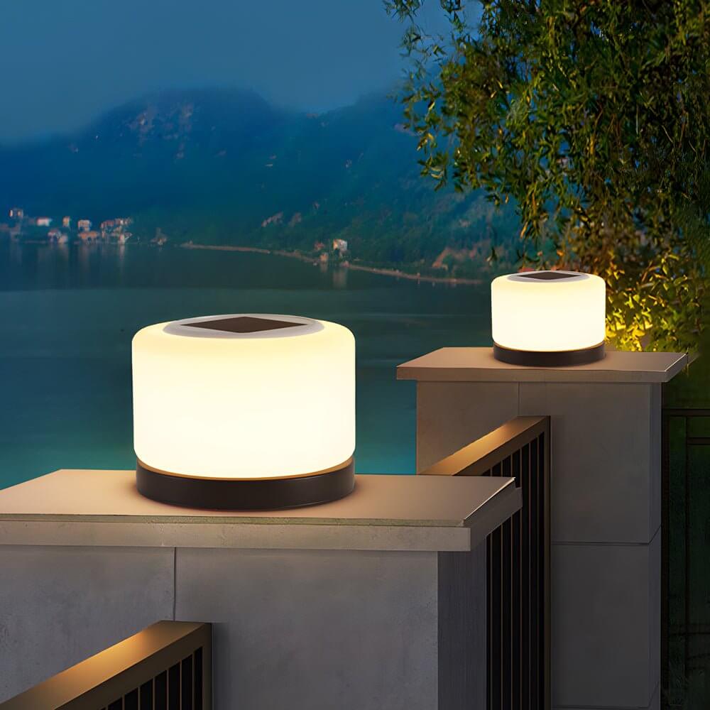 Modern Cylindrical LED Post Lamp with 360° Illumination