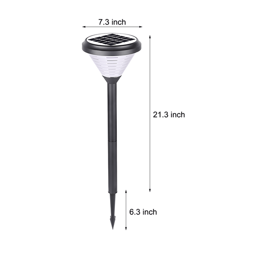 Modern Black LED Solar Pathway Light – 27.6" with Frosted Lampshade