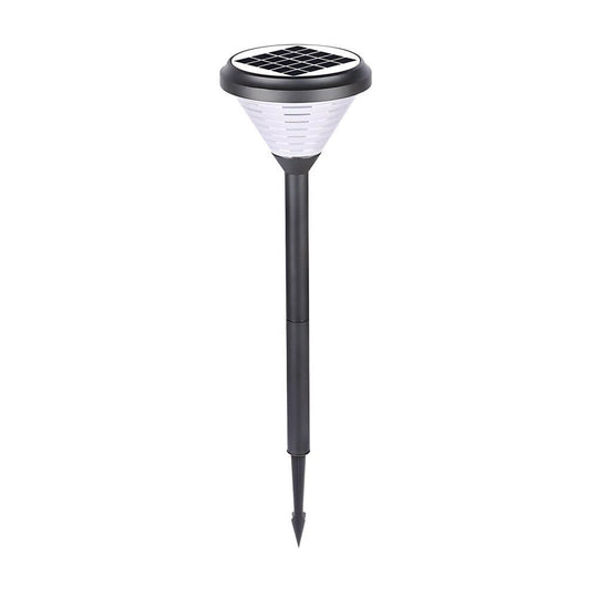 Modern Black LED Solar Pathway Light – 27.6" with Frosted Lampshade