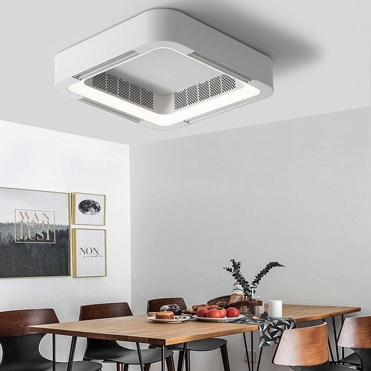 Modern Bladeless Inverter Ceiling Fan with LED Chandelier Light