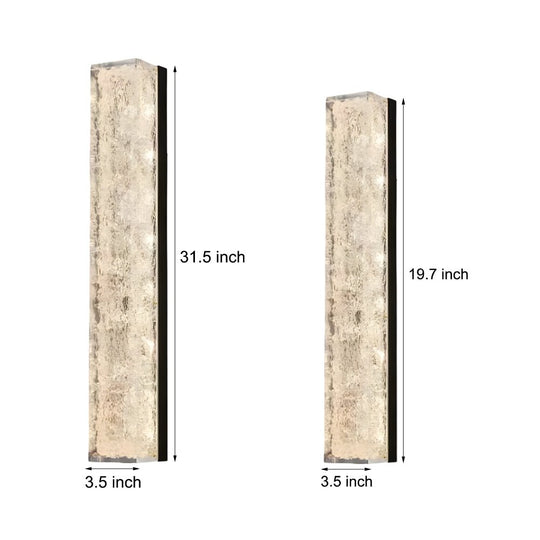 Modern Brass LED Rectangle Resin Wall Sconce