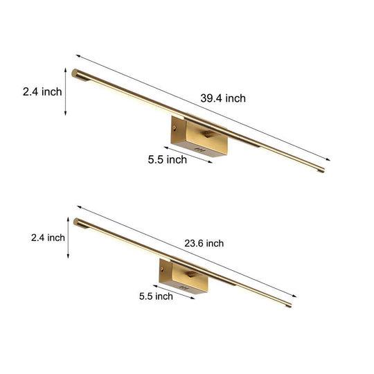 Modern Gold LED Bathroom Vanity Light – 23.6" &amp; 39.4"