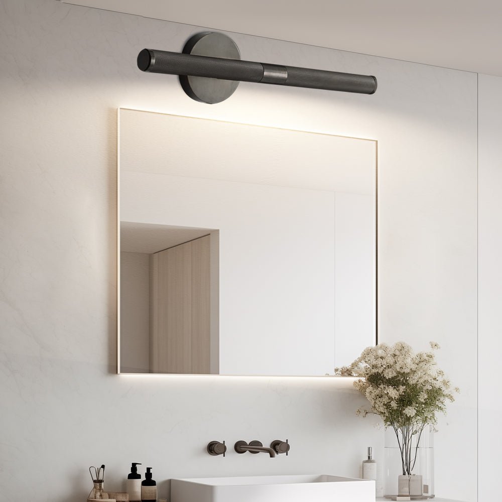Modern Knurled Texture LED Bathroom Vanity Light with Swiveling Head