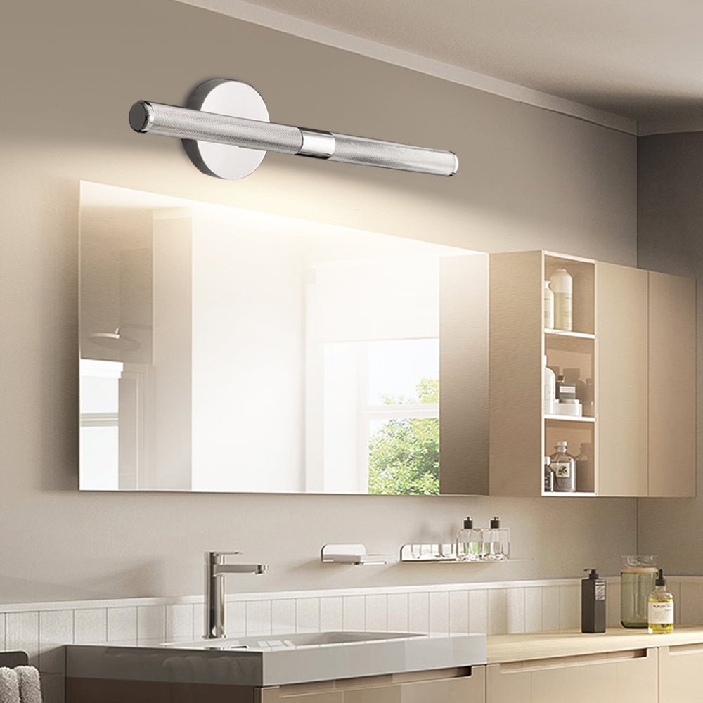 Modern Knurled Texture LED Bathroom Vanity Light with Swiveling Head
