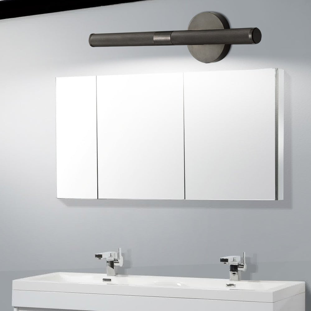 Modern Knurled Texture LED Bathroom Vanity Light with Swiveling Head