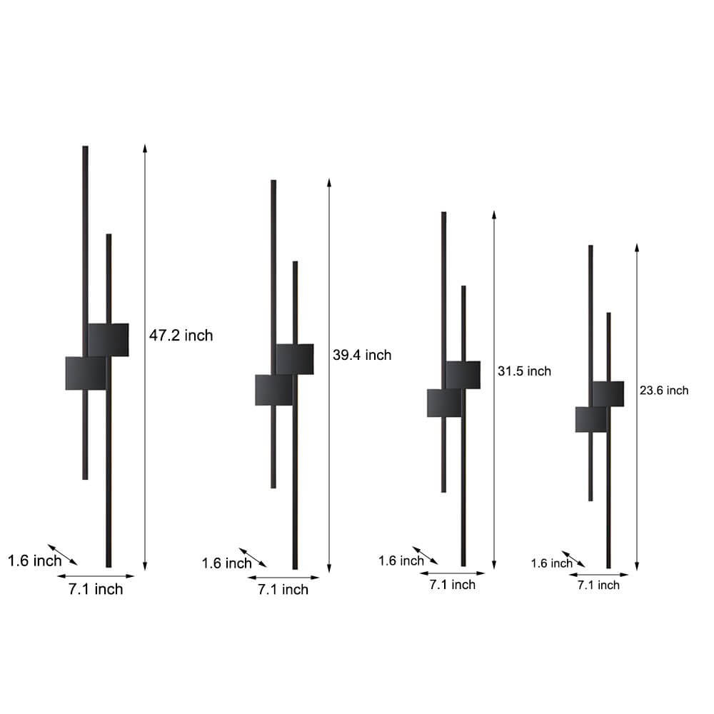 Modern Iron LED Linear Lights – Horizontal &amp; Vertical Wall Mounted
