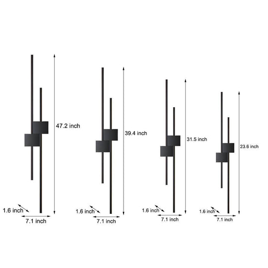 Modern Iron LED Linear Lights – Horizontal &amp; Vertical Wall Mounted