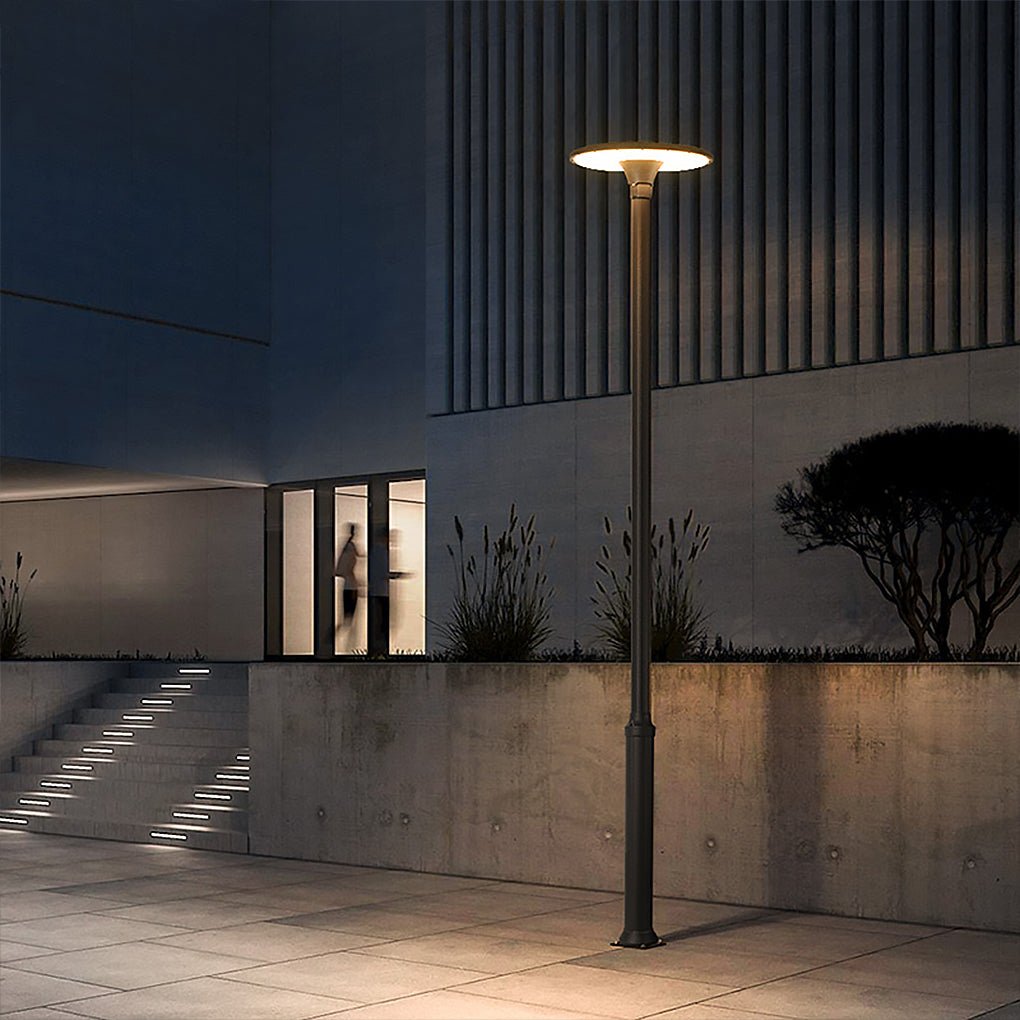Round Waterproof LED Outdoor Pole Light for Garden and Courtyard