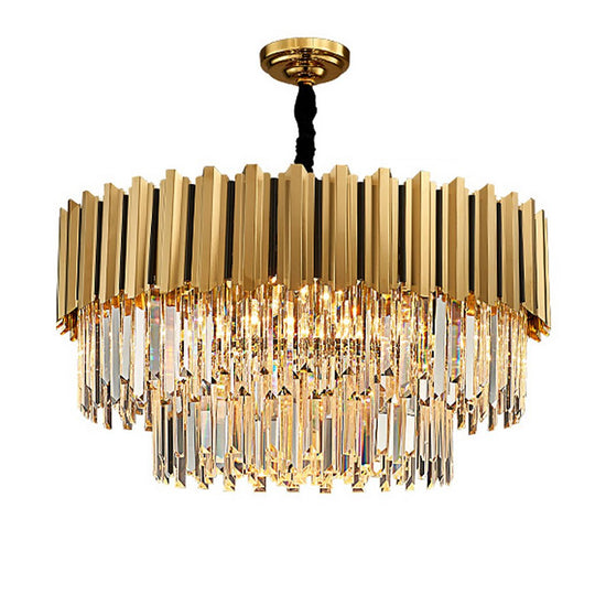 Modern Minimalist LED Crystal Chandelier for Living, Dining, or Bedroom
