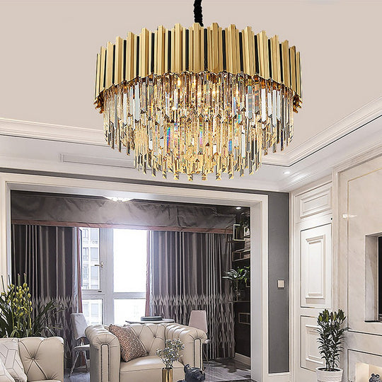 Modern Minimalist LED Crystal Chandelier for Living, Dining, or Bedroom