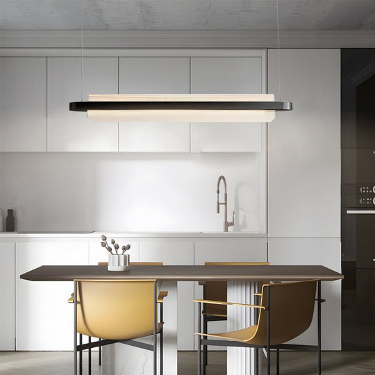 Modern Nami Linear Suspension Lamp – Elegant Acrylic Island Light