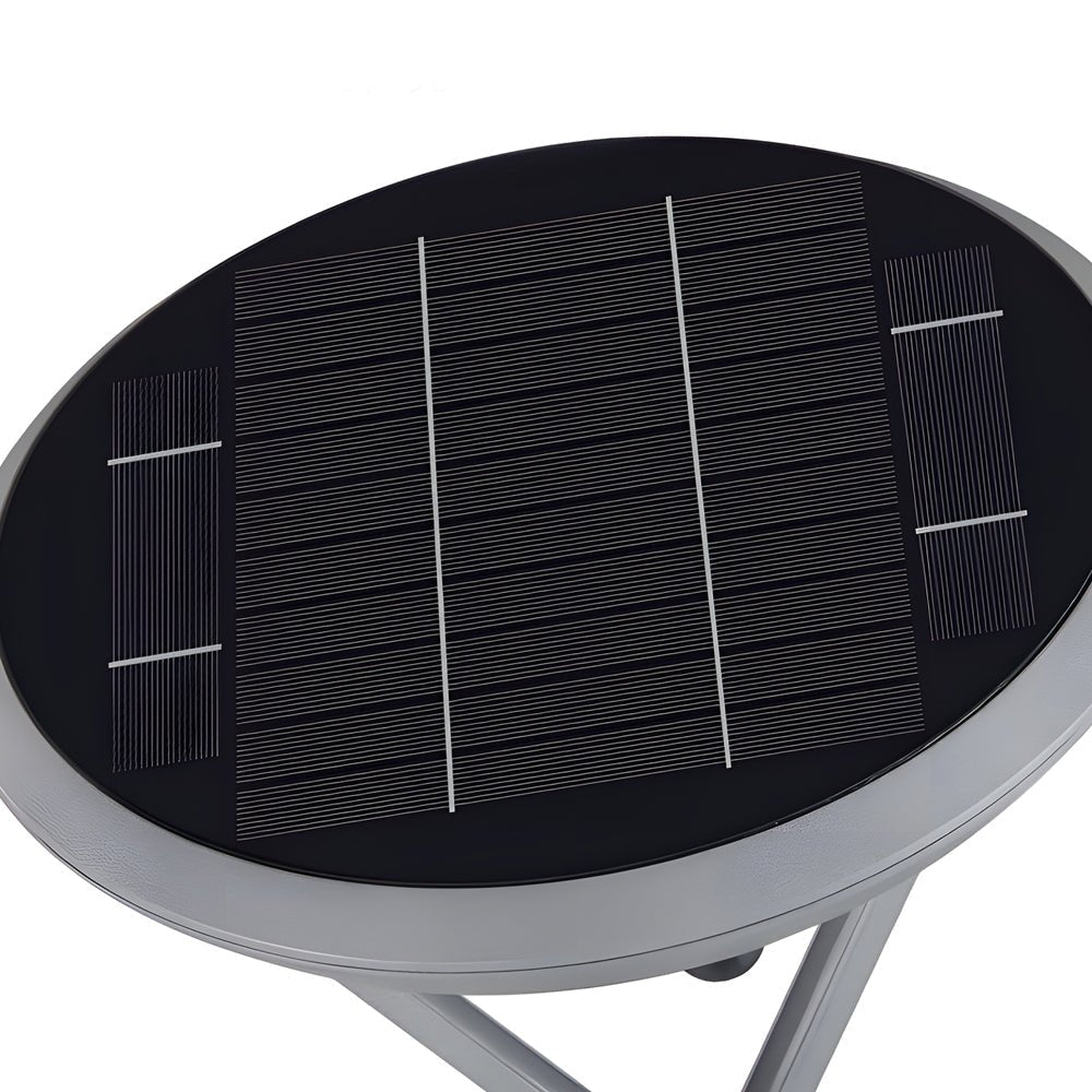 Modern Round Dual Motion Sensor LED Solar Post Lights Outdoor Pillar Lamp