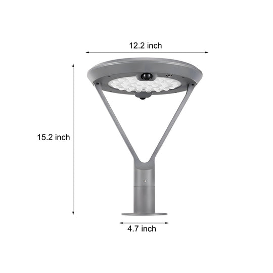 Modern Round Dual Motion Sensor LED Solar Post Lights Outdoor Pillar Lamp