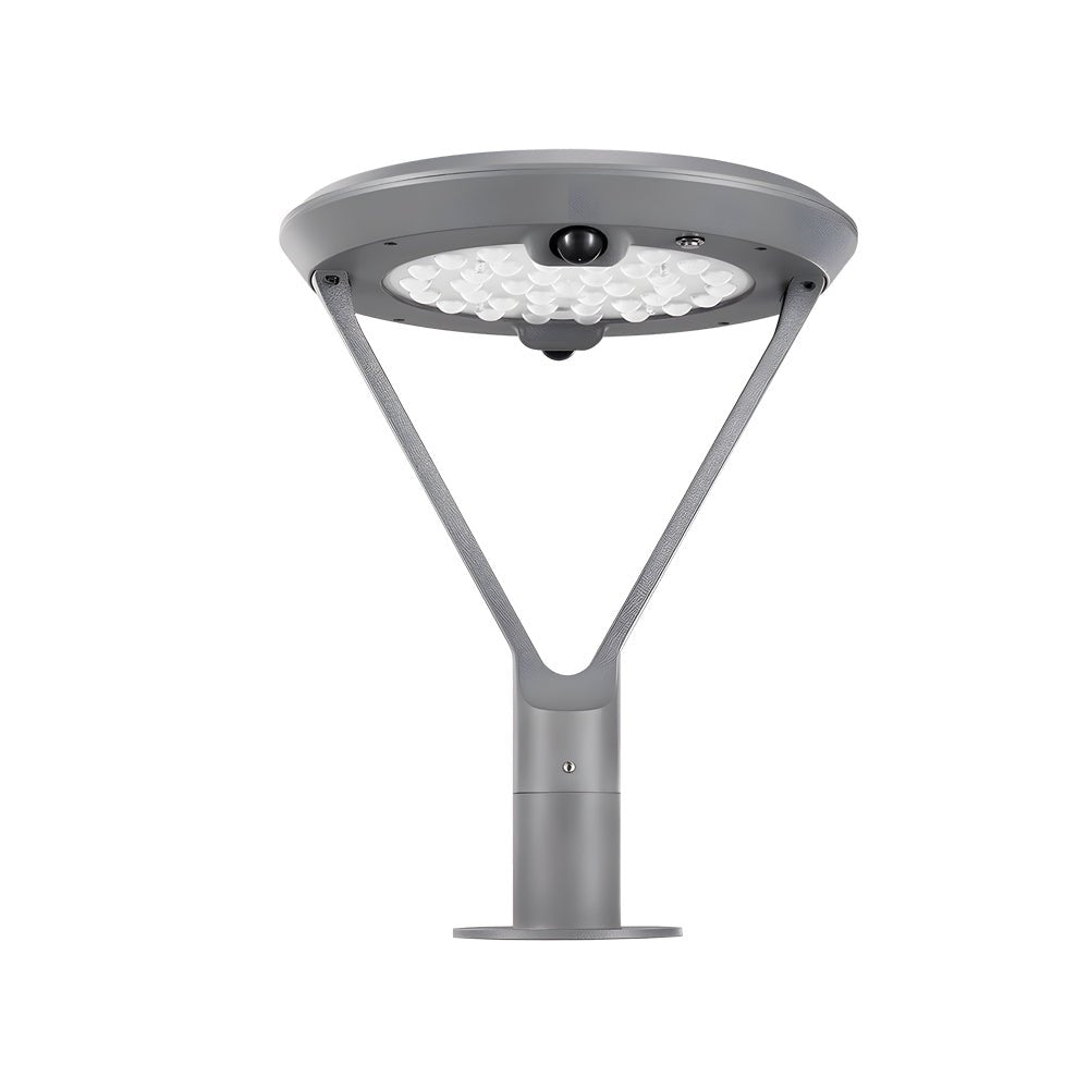 Modern Round Dual Motion Sensor LED Solar Post Lights Outdoor Pillar Lamp