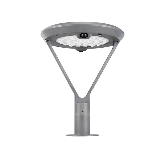 Modern Round Dual Motion Sensor LED Solar Post Lights Outdoor Pillar Lamp