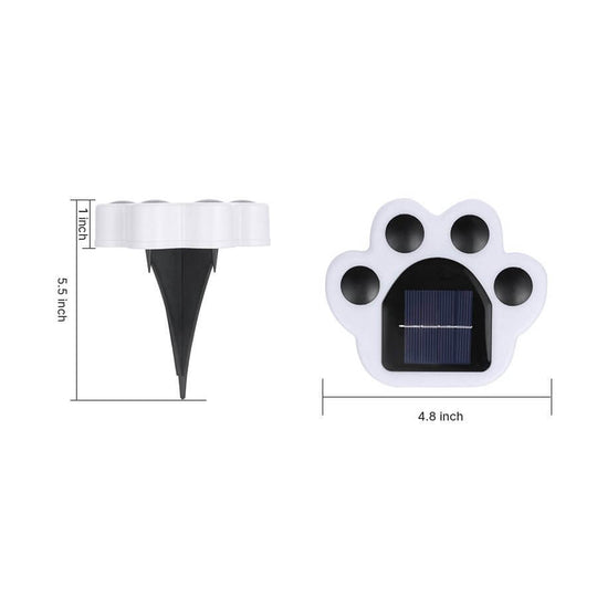 Modern Solar-Powered LED Animal Paw Lights Step Stairs Lighting