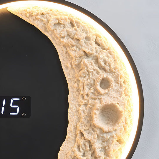 Moon LED Wall Light with Digital Clock &amp; Astronaut Decor
