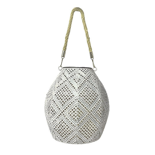Moroccan Solar Powered Portable Hanging Outdoor LED Lantern