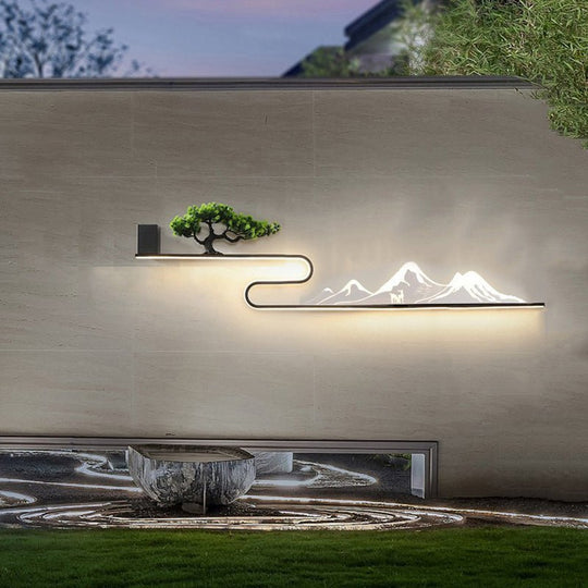 Mountain Scenery Waterproof LED Outdoor Wall Light
