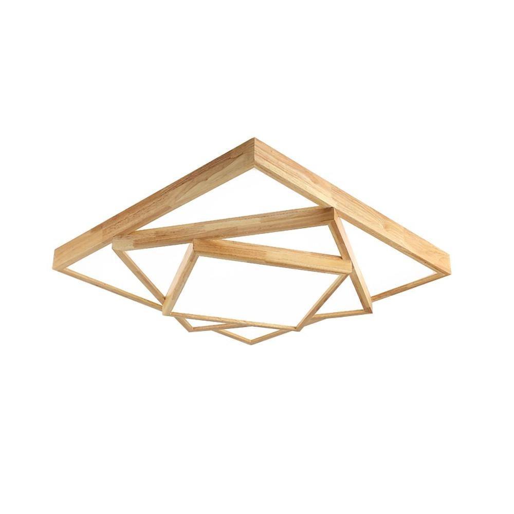 Artistic Wood Squares Dimmable LED Nordic Ceiling Light Flush Mount
